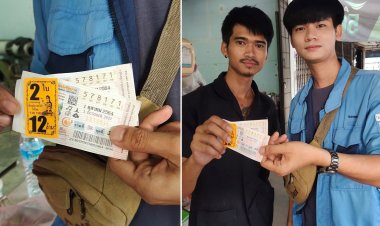 หนุ่มหน้ามนเฮลั่น ถูกหวย 12 ล้าน บอกเกิดมาไม่คิดจะถูกรางวัลที่ 1