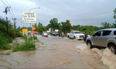 พายุโซนร้อน "คมปาซุ"  รับวันออกพรรษา ตกหนักจนท่วมถนน