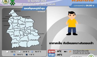 ศรีสะเกษหนาวเย็นกับมีหมอกบางในตอนเช้า