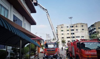ทต.ด่านสำโรงฝึกอบรมเสริมเขี้ยวเล็บป้องกัน-ระงับอัคคีภัย(มีคลิป)
