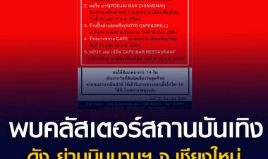 พบคลัสเตอร์สถานบันเทิงดัง ย่านนิมมานฯ จ.เชียงใหม่