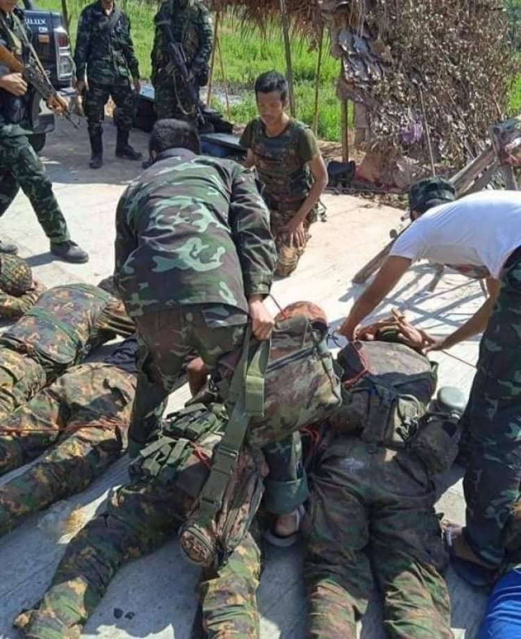 ทหารเมียนม่า(SAC)ถูกจับกุมที่เมืองเลเกก่อโดยKNU พร้อมอาวุธและยานพาหนะ