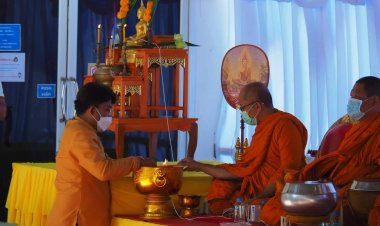 ทต.หนองใหญ่ทำบุญตักบาตรรับโชคปีใหม่2565