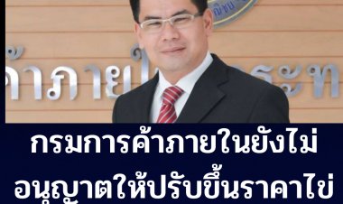 อธิบดีกรมการค้าภายในเผย กรมการค้าภายใน ยังไม่อนุญาตให้ปรับขึ้นราคาไข่ไก่และเนื้อไก่