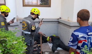 วินาทีอาสากู้ภัยฯเมตตาช่วยเหลือลูกสุนัขติดซอกตึก