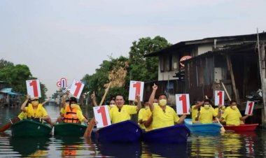 'หมอวรงค์'ควง'พันธุ์เทพ'ล่องคลองเปรมฯลั่นไทยภักดีพร้อมปราบโกงทุกประเภท