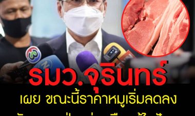 "จุรินทร์" เผย ขณะนี้ราคาหมูเริ่มลดลง หลังหลายฝ่ายร่วมมือแก้ไขปัญหาหมูแพงต่อเนื่อง