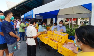 ทต.แพรกษาขายหมูราคากก.ละ150ลดค่าครองชีพปชช.(มีคลิป)