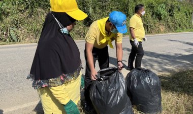 อบต.ยะรมลุยปรับภูมิทัศน์เส้นทางเชื่อมสนามบินรับนักท่องเที่ยว