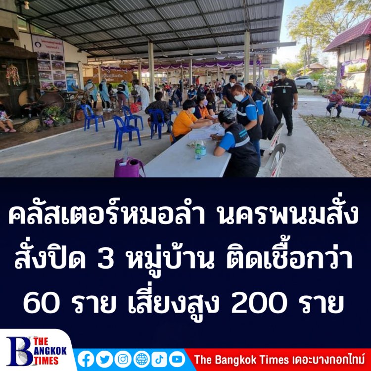 คลัสเตอร์หมอลำ  นครพนมประกาศปิดพื้นที่ 3 หมู่บ้าน ติดเชื้อแล้วกว่า 60 ราย เสี่ยงสูง 200 ราย