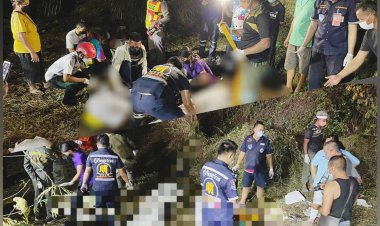สลด!หางรถพ่วง 18 ล้อลูกพ่วงหลุดพุ่งชนกะบะดับคาที่ 3 เจ็บสาหัส 2