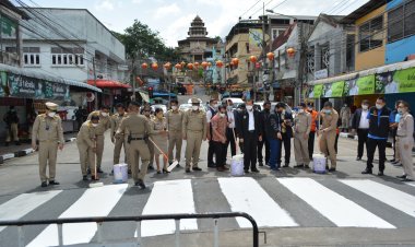 รมช. มหาดไทยลงพื้นที่เบตงติดตามนโยบายรัฐบาลร่วมทาสีทางท้าลาย