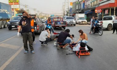 จยย.นักเรียนปราจีนบุรีซิ้วชนกระบะเจ็บสาหัส 2 ราย