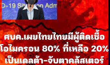 ผู้ช่วยโฆษก ศบค.เผยไทยมีผู้ติดเชื้อ โอไมครอน 80% ที่เหลือ 20% เป็นเดลต้า-จับตาคลัสเตอร์แคมป์ก่อสร้างดอนเมือง ติดเชื้อแล้ว 228 ราย