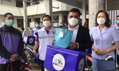 "หมอเหิม" ปล่อยขบวนจยย.ส่งยาผู้ป่วยถึงบ้าน ลดความแออัด รพ.ชัยภูมิ