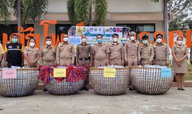 นอภ.โพธิ์ศรีสุวรรณระดมขวดน้ำพลาสติกส่งต่อจังหวัดทำของที่ระลึก"ลำดวนเกมส์"