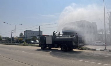 ตากระดมฉีดพ่นละออน้ำสู่อากาศสกัดมลพิษหมอกควัน