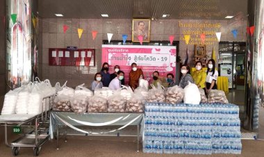 พระวัดป่าใจบุญมอบเสบียงอาหารแก่รพ.ศรีสะเกษ