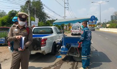 ระทึก!พ่วง 18 ล้อเบรกแตกเฉี่ยวชนจยย.3 คัน-6ล้อเสียหลักพุ่งชนบ้านเรือนปชช.