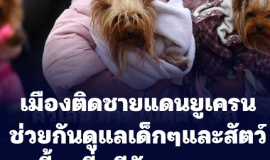 เมืองชายแดนต่างๆที่ติดยูเครน ให้ความช่วยเหลือดูแล เด็กๆและสัตว์เลี้ยงจากภัยสงคราม