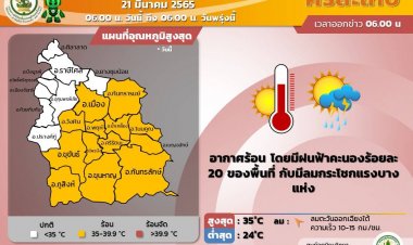 อีสานตอนล่างมีฝนฟ้าคะนอง-ลมกระโชกแรง