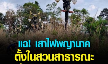แฉ! เสาไฟพญานาค ตั้งในสวนสาธารณะถูกทิ้งรกร้างไร้ประโยชน์