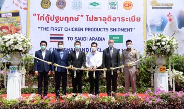 CPF ประเดิมปล่อยคอนเทนเนอร์ “เนื้อไก่ตู้ปฐมฤกษ์”ไปซาอุฯรอบ 18 ปี