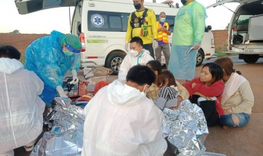 ระทึก!แก๊งค้ามนุษย์ซิ่งกระบะลอบขนแรงงานเถื่อนแหกโค้งพลิกคว่ำเจ็บ 18 ราย