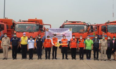 พิธีส่งมอบ-รับมอบเครื่องจักรกลสาธารณภัยเพื่อเตรียมพร้อมการปฏิบัติในพื้นที่สมุทรปราการ(มีคลิป)