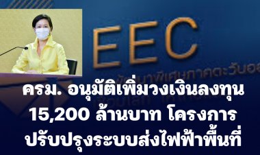ครม. อนุมัติเพิ่มวงเงินลงทุน 15,200 ล้านบาท โครงการปรับปรุงระบบส่งไฟฟ้าพื้นที่เขตพัฒนาพิเศษภาคตะวันออก (EEC)
