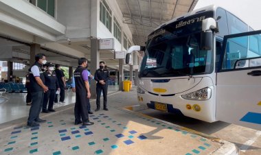 ขนส่งขอนแก่น คุมเข้มความปลอดภัยรถโดยสารสาธารณะ ตรวจความพร้อมรถ-คนขับ