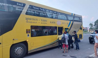 ชาวอำนาจเจริญทยอยกลับกรุงคึกคักหลังฉลองเทศกาลสงกรานต์