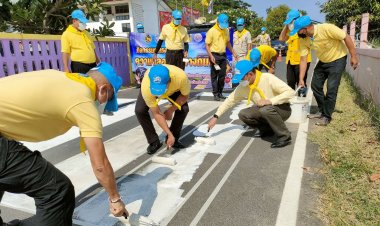 นอภ.โพธิ์ศรีสุรรณนำจิตอาสาพระราชทานบำเพ็ญสาธารณะประโยชน์