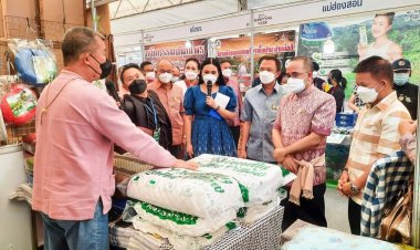 อำนาจเจริญขนสินค้าเกรดเอร่วมจำหน่ายในงาน"โอทอปภูมิภาค" เมืองอุบลราชธานี
