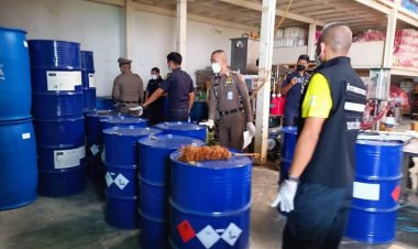 บก.ปคบ.ทลายโกดังลักลอบผลิตวัตถุอันตรายชนิดที่ 3