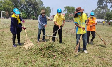 นอภ.โพธิ์ศรีสุวรรณ นำจิตอาสาพระราชทาปรับปรุงภูมิทัศน์ศูนย์ราชการ