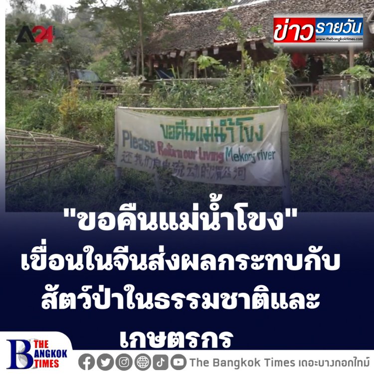 ประเทศไทย –เขื่อนในจีนส่งผลกระทบกับสัตว์ป่าในธรรมชาติและเกษตรกร (ดูคลิป)