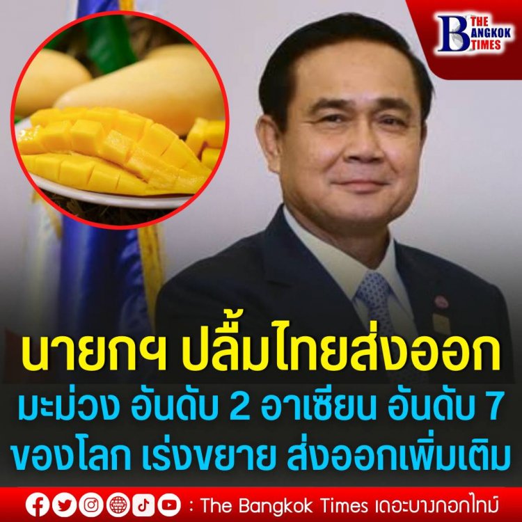 นายกฯ ปลื้มไทยส่งออกมะม่วง อันดับ 2 อาเซียน อันดับ 7 ของโลก เร่งขยาย FTA ส่งออกเพิ่มเติม หนุนผลไม้ไทยให้เป็นที่นิยมในตลาดโลก 