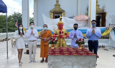 ด้วยแรงศรัทธาพราหมณ์ชื่อดังพร้อมด้วยเจ้าของธุรกิจ1,000 ล้านนำองค์ท้าวเวสสุวรรณ 2 องค์ถวายวัดบึงบา