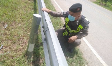 โจรอาละวาด!ย่องลักเหล็กราวกั้นทางโค้งเสียหายกว่า 2 แสน (มีคลิป)