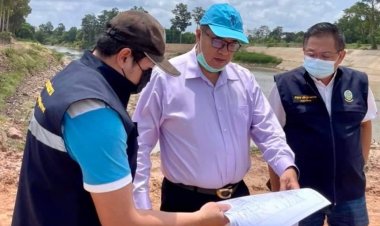 โครงการชลประทานศรีสะเกษ ลงพื้นที่ตรวจสอบความพร้อมทางระบายน้ำ