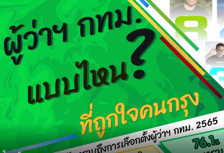 กรุงเทพโพลล์เปิดผลสำรวจ“ผู้ว่าฯ กทม. แบบไหนที่ถูกใจคนกรุง”