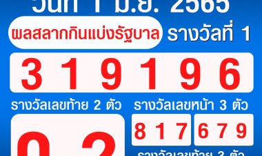 สลากกินแบ่งรัฐบาล งวด 6 มิ.ย. 2565