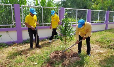 โพธิ์ศรีสุวรรณ นำจิตอาสาพระราชทานอำเภอโพธิ์ศรีสุวรรณ ปลูกต้นไม้และปรับปรุงภูมิทัศน์