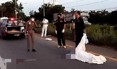 สลด!รถตู้โดยสารชนชายนุ่งขาวนิรนามดับคาถนน