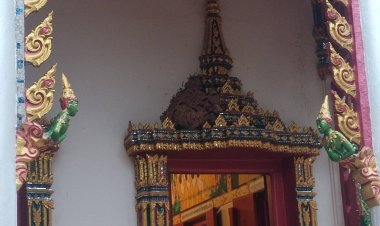 ต่อหัวเสือทำรังบนประตูโบสถ์วัดดังปราจีนฯ ชาวบ้านเชื่อมาให้โชค