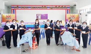 เลือดขาดแคลน!เหล่ากาชาดจังหวัดศรีสะเกษออกหน่วยเคลื่อนที่รับบริจาคโลหิต