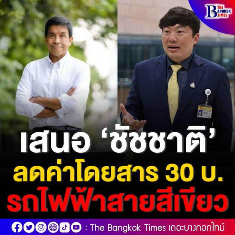 ‘สิริพงศ์’  ภท. เสนอ ‘ชัชชาติ’ ลดค่าโดยสารรถไฟฟ้าสายสีเขียวเหลือ 30 บาท มั่นใจ ผู้ว่าฯ ทำได้ เพราะเคยประกาศไว้แล้ว