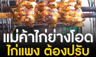 แม่ค้าไก่ย่างโอดไก่แพง ต้องปรับลดขนาดไม้ ยันไม่ขึ้นราคาเพราะเห็นใจลูกค้าได้รับผลกระทบจากเศรษฐกิจด้วยเช่นกัน