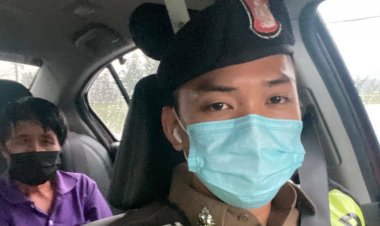 ตร.ทางหลวงน้ำใจงาม ช่วยเหลือ ปชช.ส่งกลับบ้าน หลังยืนตากฝนรอรถอยู่ข้างทาง